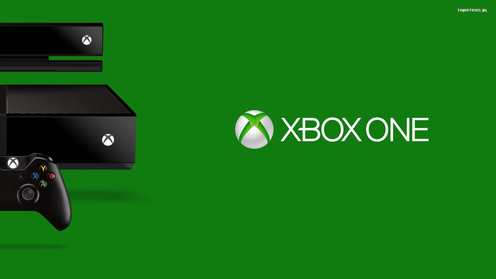 Xbox One 002 Logo, Zielony, Konsola, Kinect, Pad