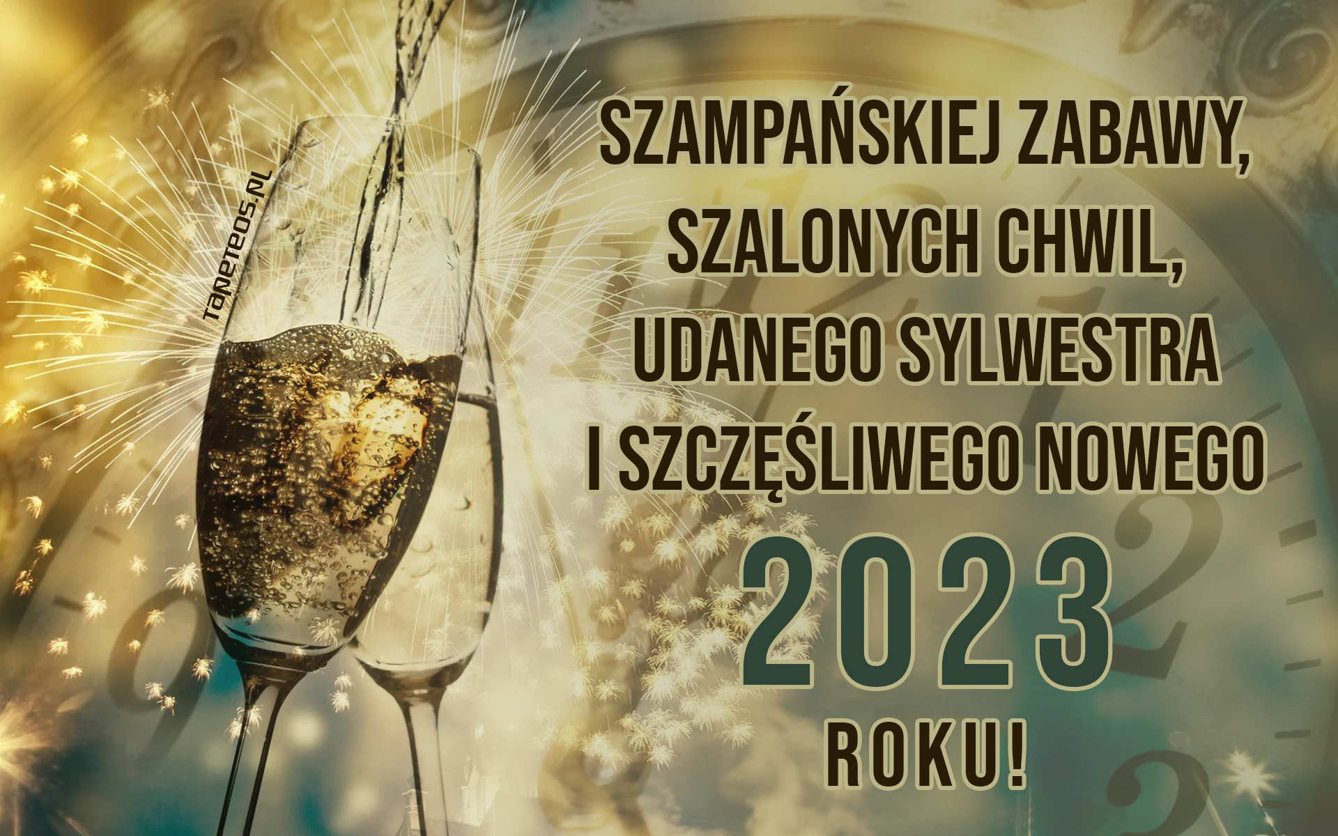 Sylwester, Nowy Rok, New Year 1183 Fajerwerki, Zegar, Kieliszki Szampana, Zyczenia Noworoczne 2023, Szampanskiej zabawy ...