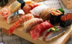 Sushi 014 Nigiri, Deska, Ryby, Kawior
