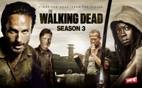 The Walking Dead (2010-) Serial TV 083 Season 3 Andrew Lincoln jako Rick Grimes, David Morrissey jako Philip Gubernator Blake, Michael Rooker jako Merle Dixon, Danai Gurira jako Michonne