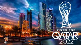 FIFA World Cup Qatar 2022 019 Mistrzostwa Swiata w Pilce Noznej Katar 2022, Logo, Cityscape
