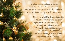 Swieta, Boze Narodzenie, Christmas 2078 Choinka, Bombki, Dekoracje, Zyczenia, Na stole leza swiateczne dania ...