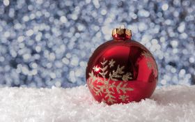 Swieta, Boze Narodzenie, Christmas 2109 Snieg, Czerwona Bombka
