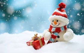 Swieta, Boze Narodzenie, Christmas 2231 Balwan, Prezent, Snieg, Zima