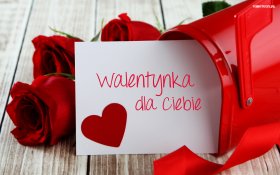 Walentynki, Milosc 1434 Czerwone Roze, Skrzynka pocztowa, Kartka, Walentynka dla Ciebie
