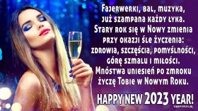 Sylwester, Nowy Rok, New Year 1165 Zyczenia na Nowy 2023 Rok, Kobieta, Szampan, Fajerwerki, Bal, Muzyka