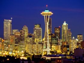 Seattle Skyline at Night, Washington - 1600x1200 - ID 41268 - PREMIUM