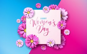 Dzien Kobiet 139 Happy Womens Day, Rozowe Kwiatki