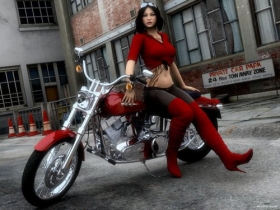 Kobieta, motocykl 053