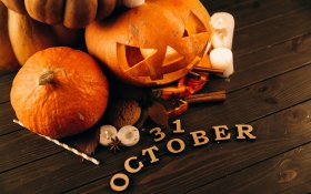 Halloween 275 31 October, Dynie, Swieczki