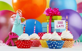 Urodziny, Happy Birthday 085 Balony, Babeczki, Dekoracje, Prezenty, Sto Lat