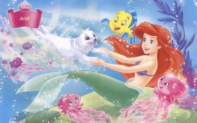 Mala Syrenka - The Little Mermaid 014 Disney Ariel, Flounder